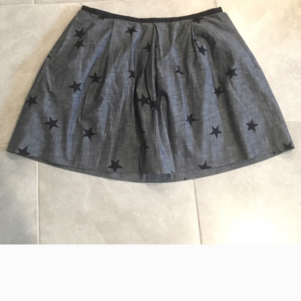 GAP Stars Pleated Chambray Skirt